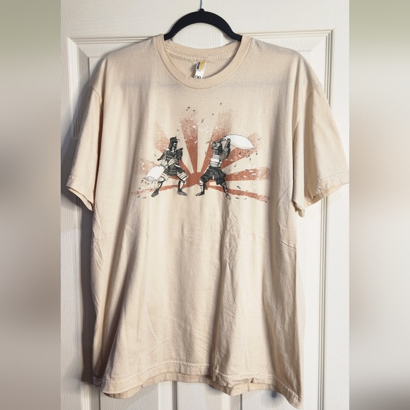 "The Last Pillow Warriors" Samurai Pillow Fight- Tan T Shirt - Picture 2 of 4